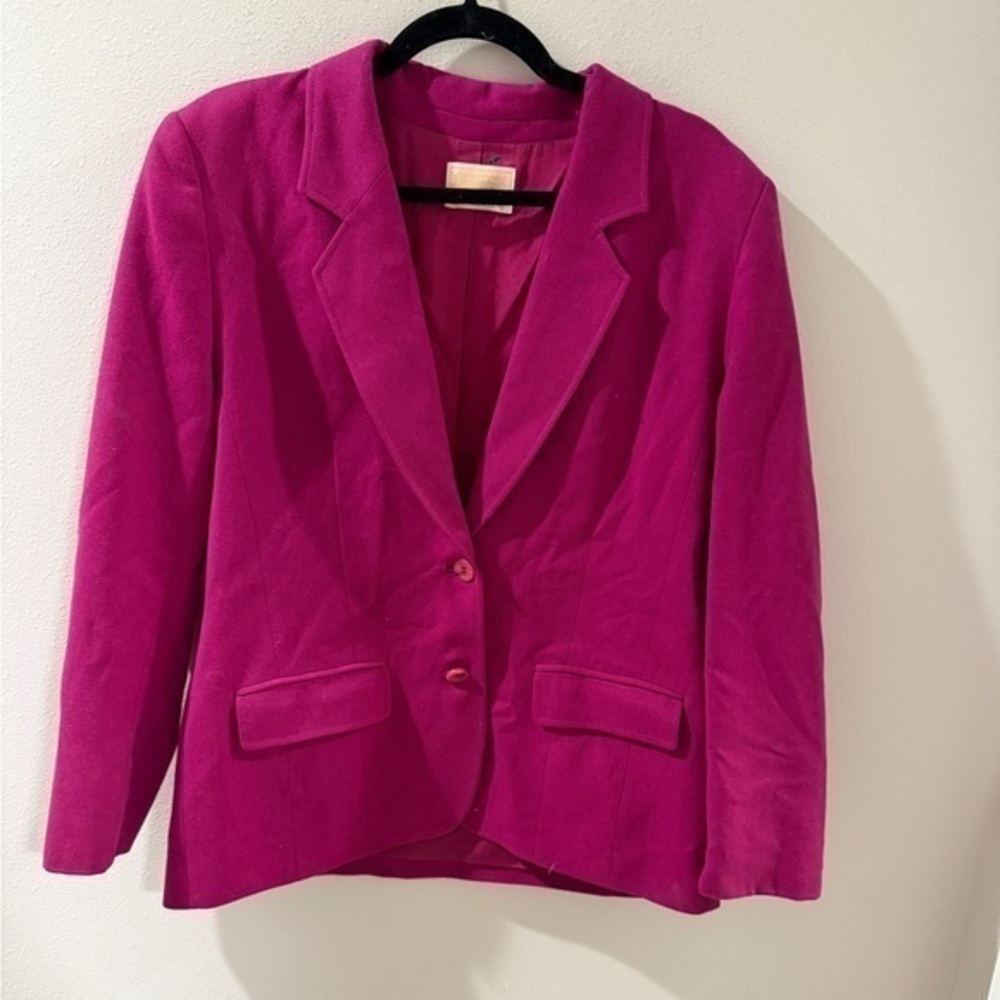 Pendleton Womens Size 10 Wool Blazer Jacket Notched Lapel Pink T374-137